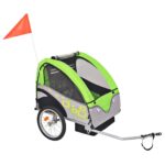 Remorcă de bicicletă, gri și verde, 30 kg
