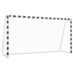 Poartă de fotbal, negru și alb, 300 x 160 x 90 cm, metal