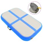 Saltea gimnastică gonflabilă, pompă, albastru 60x100x15 cm, PVC