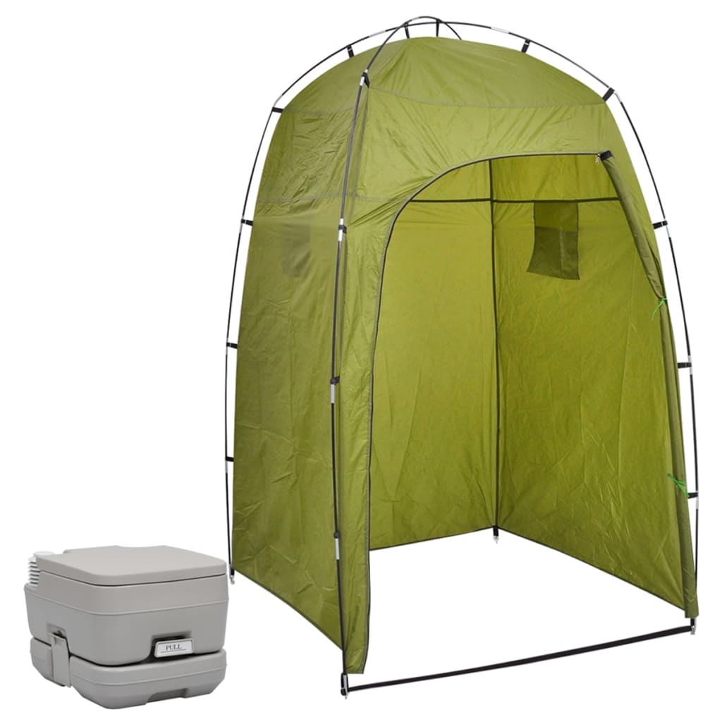 Toaletă portabilă de camping cu cort Toaletă portabilă de camping cu cort, 10+10 L - imagine 1