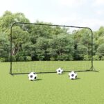 Plasă de ricoșeu fotbal, negru, 366x90x183 cm, HDPE
