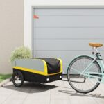 Remorcă pentru biciclete, negru și galben, 45 kg, fier