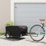 Remorcă pentru biciclete, negru, 45 kg, fier
