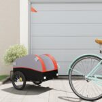Remorcă pentru biciclete negru/portocaliu, 30 kg, fier