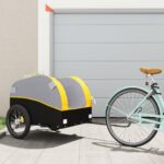 Remorcă pentru biciclete, negru și galben, 45 kg, fier