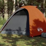 Cort de camping pentru 4 persoane, gri/portocaliu, impermeabil