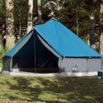 Cort de familie Tipi pentru 12 persoane, albastru, impermeabil