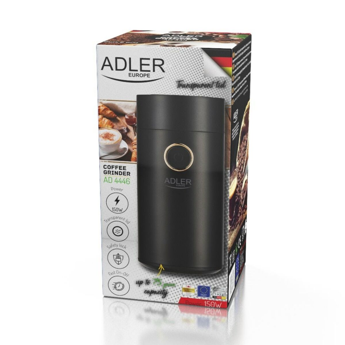 Râșniță electrică Adler AD 4446bg 150 W Negru Râșniță electrică Adler AD 4446bg 150 W Negru - imagine 1