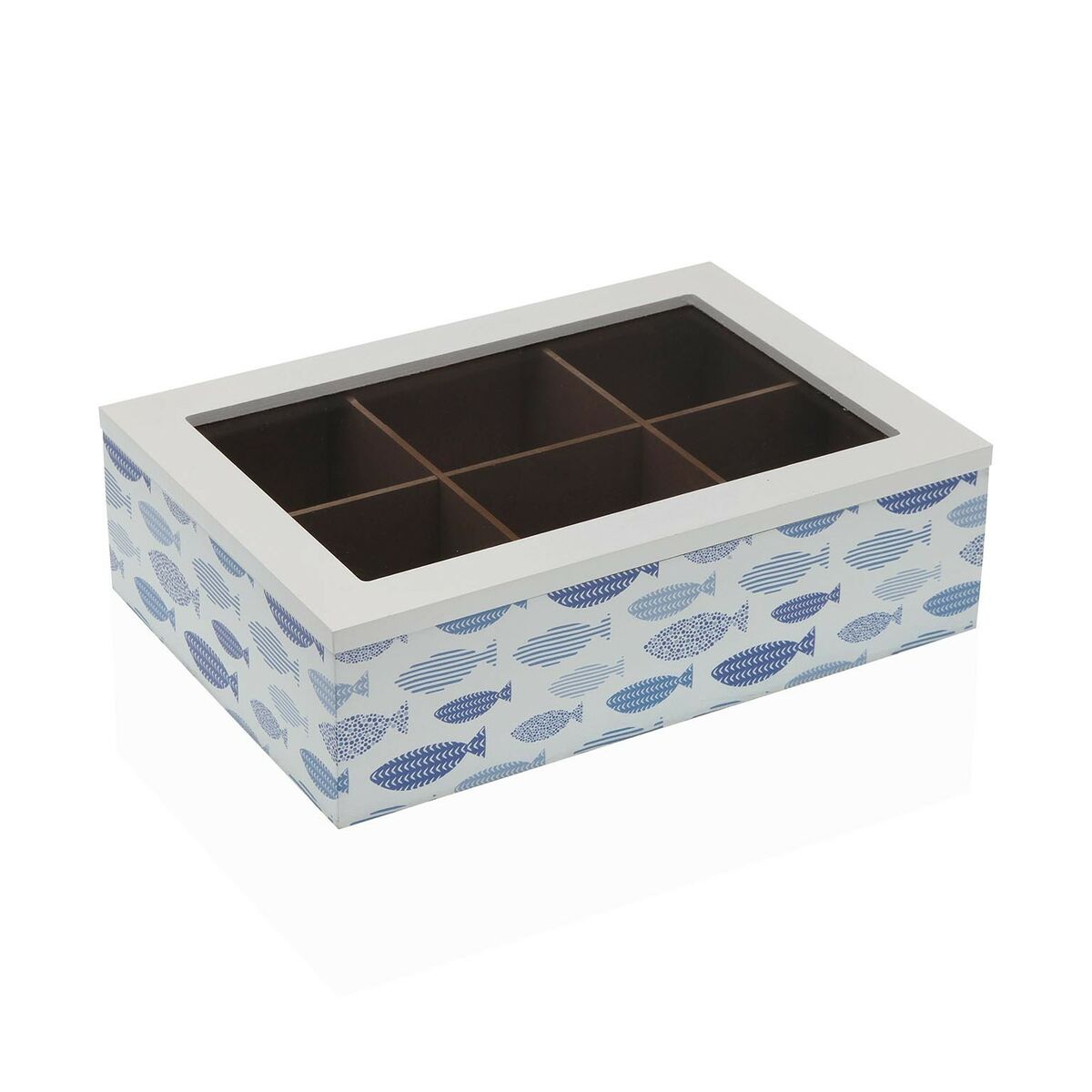 Cutie pentru infuzii Versa Pești Lemn 17 x 7 x 24 cm Cutie pentru infuzii Versa Pești Lemn 17 x 7 x 24 cm - imagine 1
