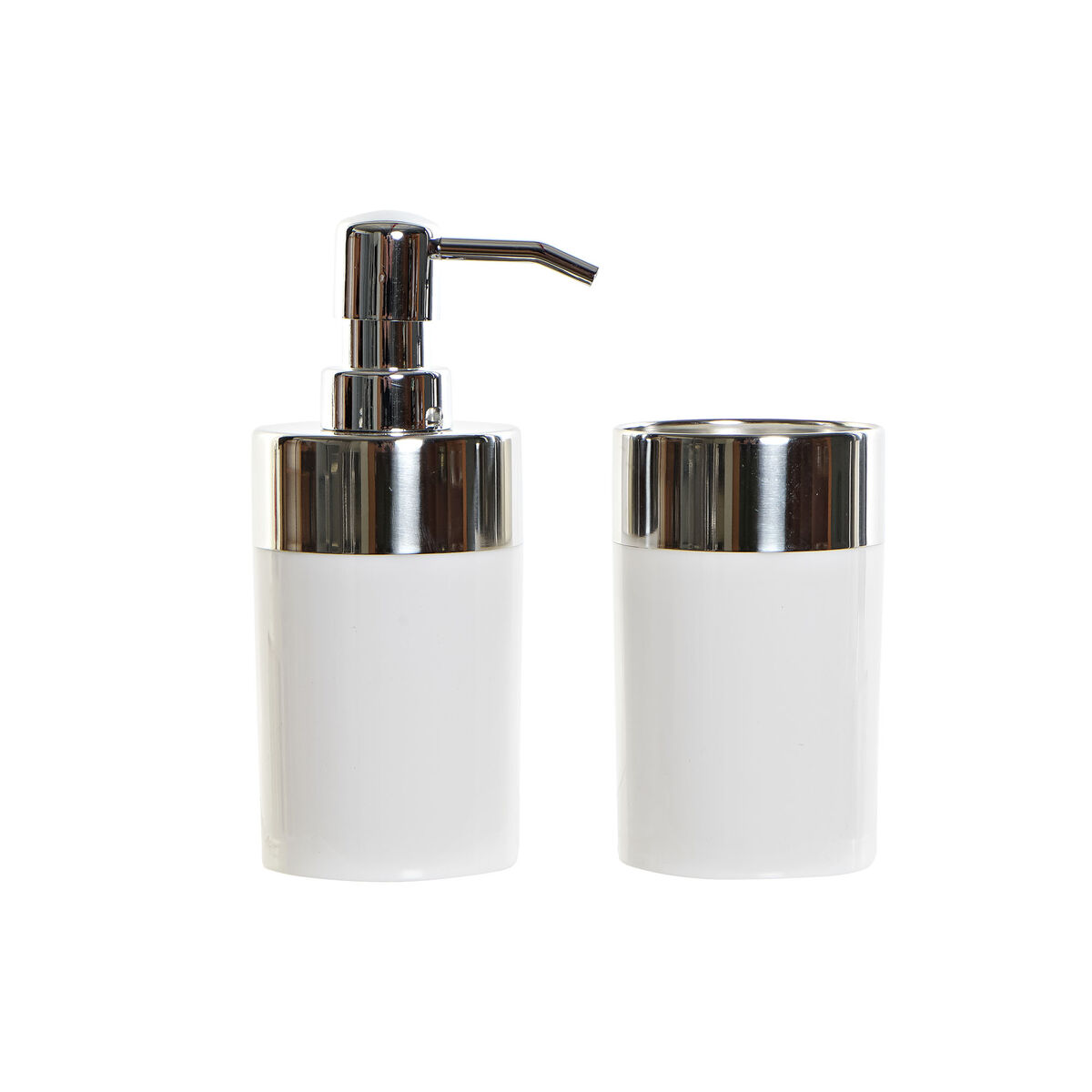 Set de Baie DKD Home Decor Alb Argintiu Aluminiu polistiren 6 Set de Baie DKD Home Decor Alb Argintiu Aluminiu polistiren 6,6 x 6,6 x 16,2 cm - imagine 1