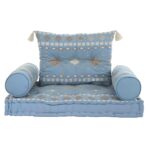 Canapea de grădină DKD Home Decor Albastru 90 x 50 x 55 cm