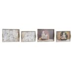 Set de Tăvi DKD Home Decor Multicolor Natural Lemn MDF 40 x 30 x 6 cm (2 Unități) (12 Unități)