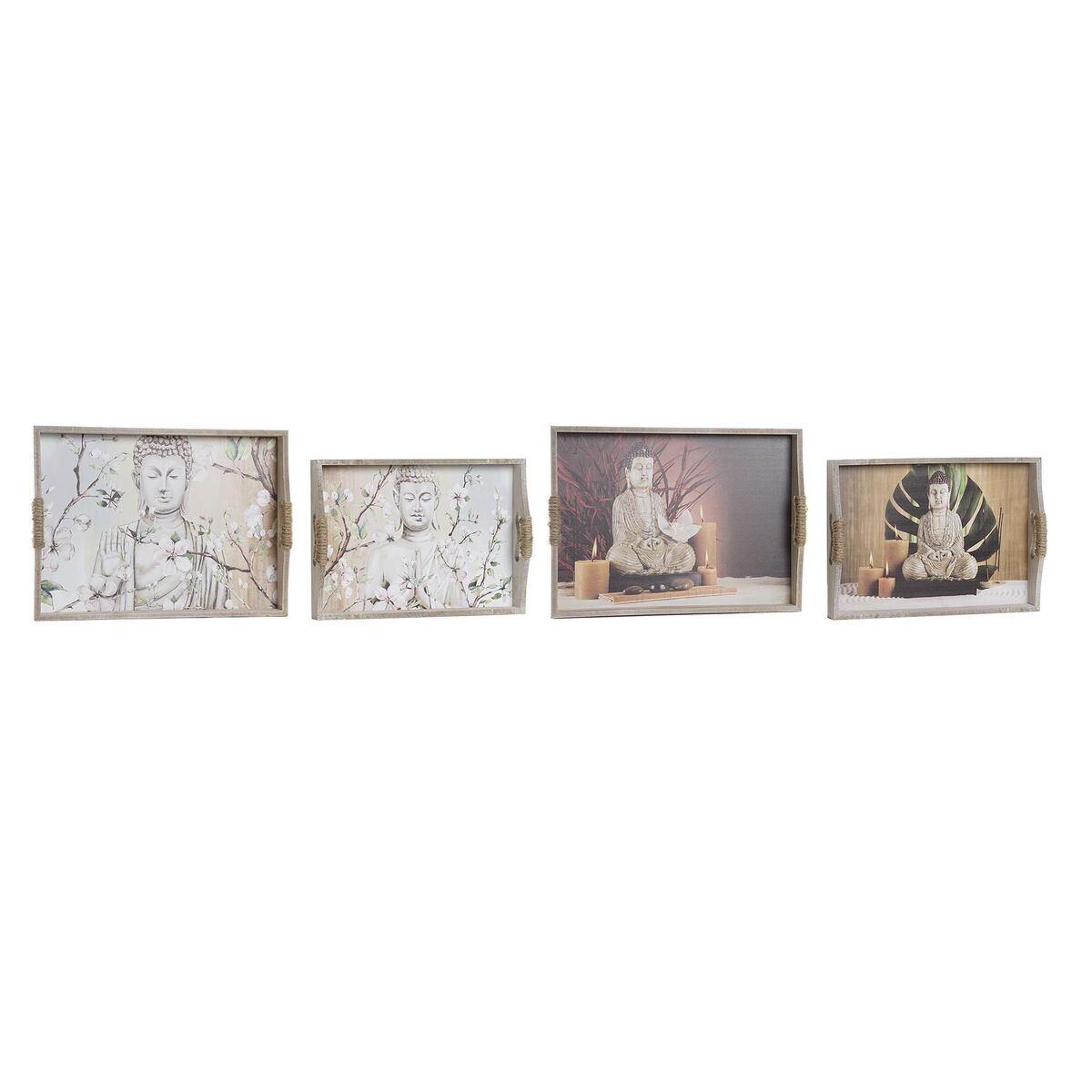 Set de Tăvi DKD Home Decor Multicolor Natural Lemn MDF 40 x 30 x 6 cm (2 Unități) (12 Unități) Set de Tăvi DKD Home Decor Multicolor Natural Lemn MDF 40 x 30 x 6 cm (2 Unități) (12 Unități) - imagine 1