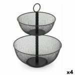 Fructieră Confortime Double Metal 31 x 31 x 41 cm (4 Unități)