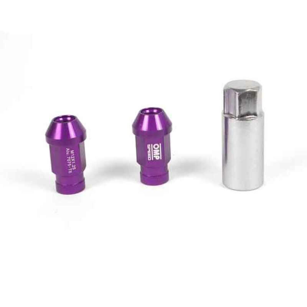 Set Piulițe OMP 7075 40 mm M12 x 1 Set Piulițe OMP 7075 40 mm M12 x 1,50 20 uds Violet - imagine 1