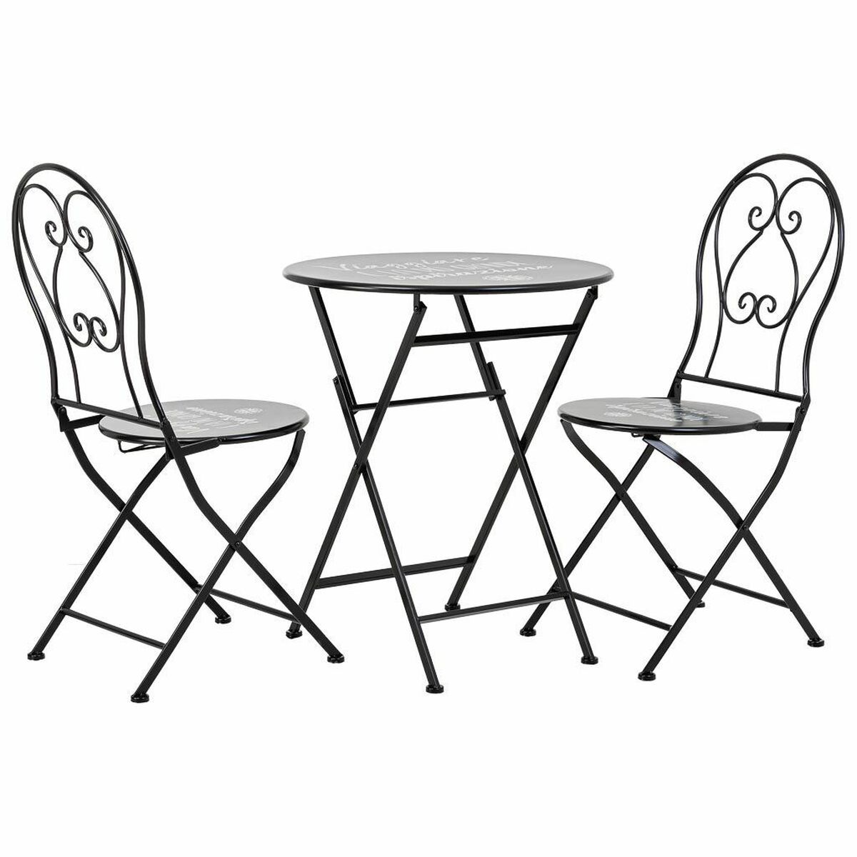 Set de Masă cu 2 Scaune Alexandra House Living Negru 60 x 75 x 60 cm Set de Masă cu 2 Scaune Alexandra House Living Negru 60 x 75 x 60 cm - imagine 1