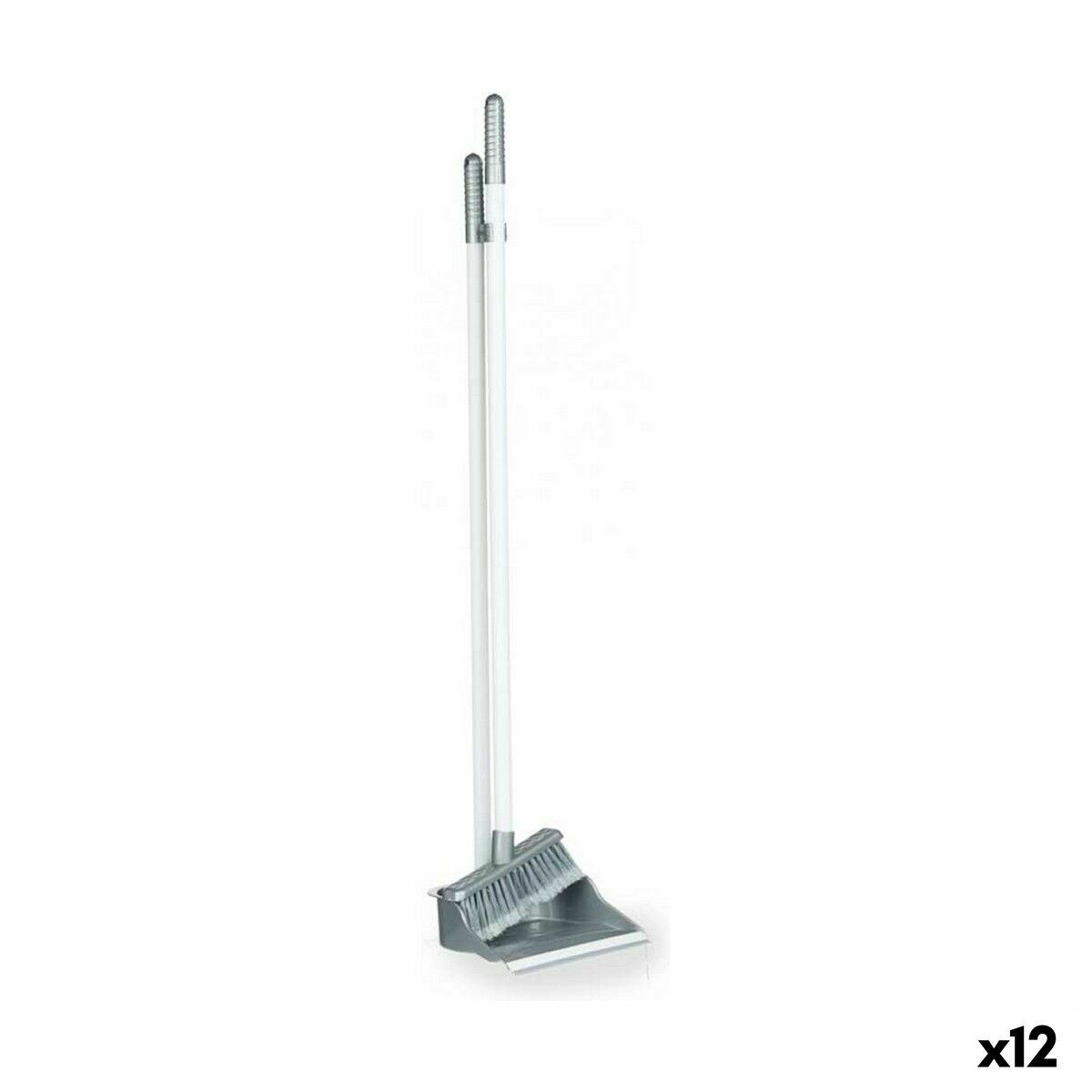 Set de Curățenie Mătură și Făraș Argintiu Plastic (12 Unități) Set de Curățenie Mătură și Făraș Argintiu Plastic (12 Unități) - imagine 1