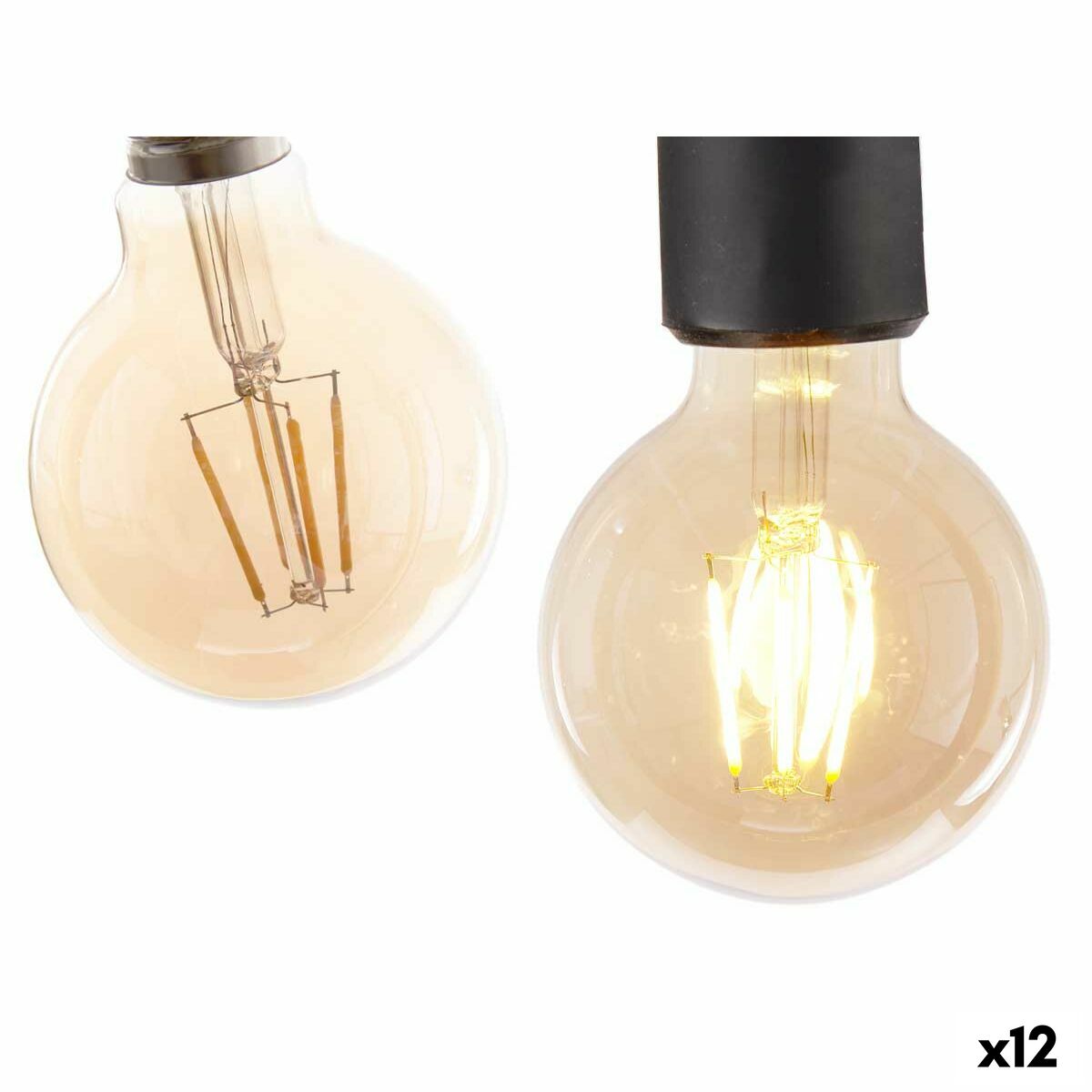 Bec LED E27 Vintage Transparent 4 W 8 x 12 x 8 cm (12 Unități) Bec LED E27 Vintage Transparent 4 W 8 x 12 x 8 cm (12 Unități) - imagine 1