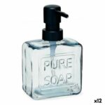 Dozator de Săpun Pure Soap 250 ml Geam Negru Plastic (12 Unități)