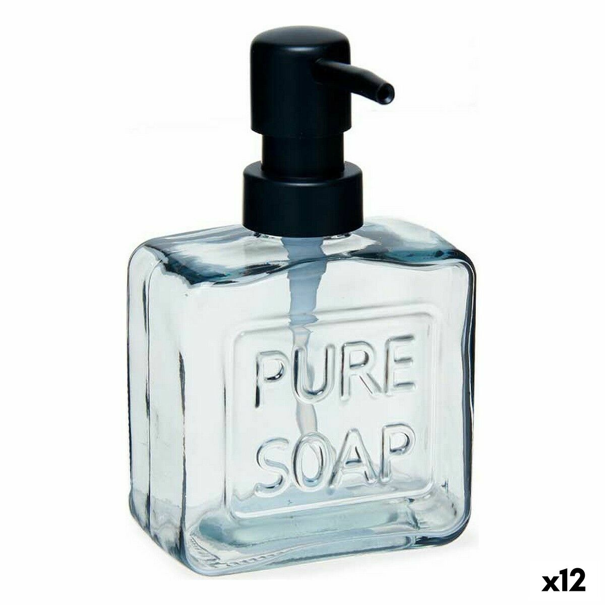 Dozator de Săpun Pure Soap 250 ml Geam Negru Plastic (12 Unități) Dozator de Săpun Pure Soap 250 ml Geam Negru Plastic (12 Unități) - imagine 1