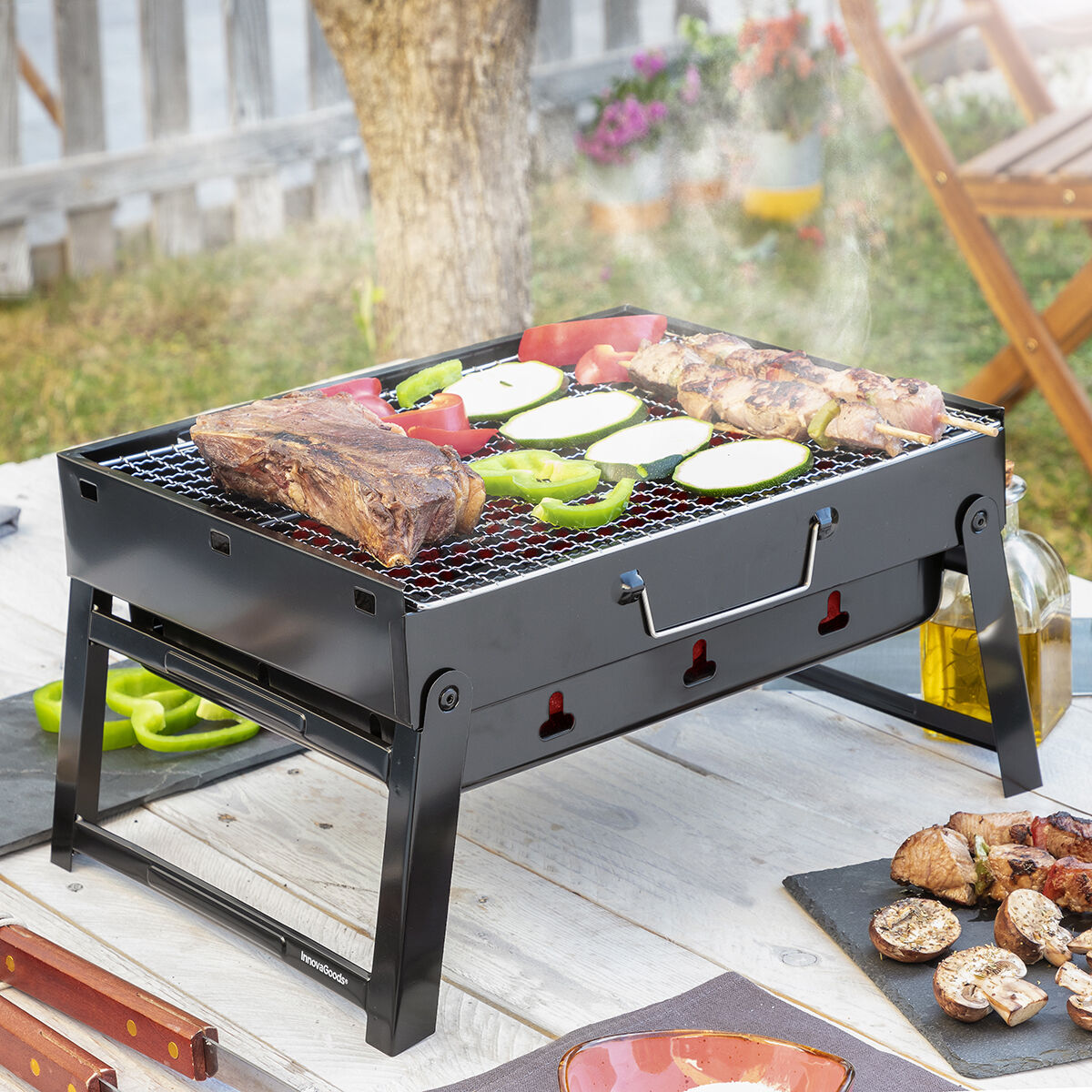 Grătar portabil pliabil pentru utilizare cu cărbune BearBQ InnovaGoods Grătar portabil pliabil pentru utilizare cu cărbune BearBQ InnovaGoods - imagine 1
