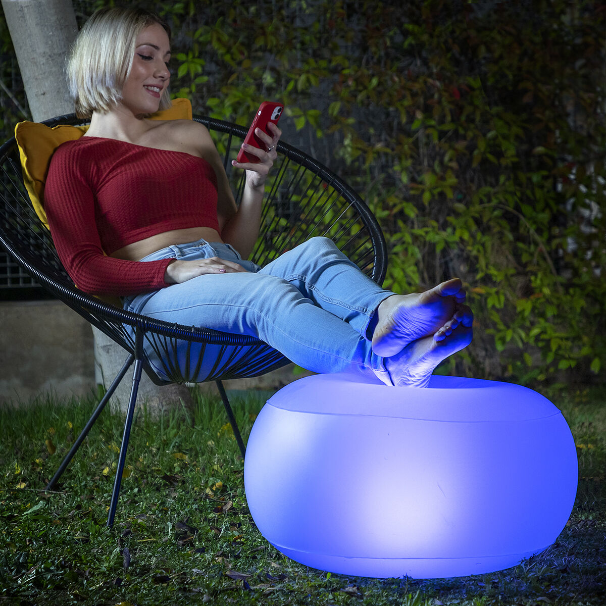 Scaun Gonflabil cu LED Multicolor și Telecomandă Pulight InnovaGoods Scaun Gonflabil cu LED Multicolor și Telecomandă Pulight InnovaGoods - imagine 1